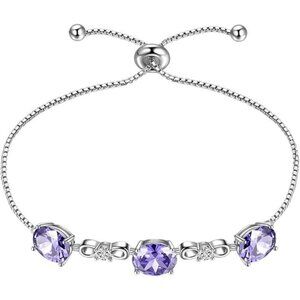 June-bracelet 925 Sterling Silver Birthstone Pendant Crystal